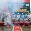 Lễ Khởi công Dự án Xử lý Nước thải Tập trung Khu công nghiệp Nam Pleiku - tỉnh Gia Lai. (Ảnh: TTXVN phát)