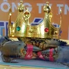 Chú cua có biệt danh "Bình Dư" với trọng lượng 1,452kg đã chiến thắng cuộc thi "Cua Cà Mau lớn nhất -Cua Sumo" tại Ngày hội Cua Cà Mau – Lần thứ I diễn ra vào 25/12/2022. (Ảnh: Huỳnh Anh/TTXVN) 