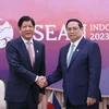 Thủ tướng Phạm Minh Chính gặp Tổng thống Philippines Ferdinand Romualdez Marcos Jr. (Ảnh: Dương Giang/TTXVN)