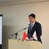 Đại sứ Việt Nam tại Nhật Bản Phạm Quang Hiệu phát biểu tại Diễn đàn. (Ảnh: Đức Thịnh/TTXVN)