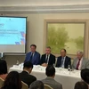 Hội thảo Thúc đẩy Thương mại Đầu tư Việt Nam-Anh được tổ chức ngày 13/9 tại Đại sứ quán Việt Nam tại Anh. (Ảnh: Phong Hà/Vietnam+) 