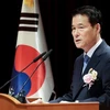 Bộ trưởng Bộ Thống nhất Hàn Quốc Kim Yung-ho chủ trì cuộc họp Ủy ban Phát triển Quan hệ liên Triều. (Ảnh: Yonhap/TTXVN)