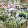 Gian hàng rau củ quả tại một siêu thị ở Tokyo, Nhật Bản. (Ảnh: Kyodo/TTXVN)