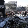 Cảnh đổ nát sau cuộc không kích của Israel xuống Gaza, ngày 4/11/2023. (Ảnh: THX/TTXVN)