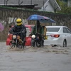 Ngập lụt do mưa lớn tại Mombasa, Kenya ngày 3/11/2023. (Ảnh: AFP/TTXVN)