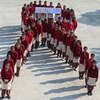 Hoạt động hưởng ứng Ngày Thế giới Phòng, Chống bệnh AIDS ở Amritsar, Ấn Độ, ngày 30/12/2022. (Ảnh: AFP/TTXVN)