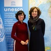 Tổng Giám đốc UNESCO Audrey Azoulay tiếp Đại sứ, Trưởng Phái đoàn thường trực Việt Nam bên cạnh UNESCO Lê Thị Hồng Vân. (Ảnh: TTXVN phát)