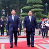 Thủ tướng Phạm Minh Chính và Thủ tướng Campuchia Samdech Hun Manet. (Ảnh: Dương Giang/TTXVN)