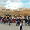 Hiện trường vụ sập bức tường thành cổ ở Tunisia ngày 16/12/2023. (Ảnh: AFP/TTXVN)