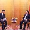 Thủ tướng Phạm Minh Chính tiếp nguyên Đại sứ Đặc biệt Nhật Bản-Việt Nam Sugi Ryotaro. (Ảnh: Dương Giang/TTXVN)