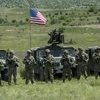 Binh sỹ Mỹ tham gia cuộc huấn luyện của NATO tại Negotino, Bắc Macedonia. (Ảnh: AFP/TTXVN)