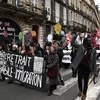 Biểu tình phản đối ban hành Luật nhập cư, tại Bordeaux, Pháp ngày 21/1/2024. (Ảnh: AFP/TTXVN)