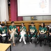 Phiên thảo luận của Hội trại thu hút 4 diễn giả khách mời là những cựu sinh viên Việt Nam đang làm việc tại các công ty lớn ở Anh và là sáng lập viên các dự án hướng nghiệp dành cho du học sinh Việt Nam tại Anh. (Ảnh: Phong Hà/TTXVN)
