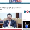 Bài viết trên trang chủ của báo “Khmer Times” với tiêu đề “Phó Thủ tướng Sun Chanthol nhấn mạnh tiềm năng đầu tư của Campuchia” đăng ngày 8/3/2024. (Ảnh: TTXVN phát)