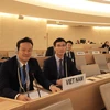 Đại sứ Mai Phan Dũng, Trưởng Phái đoàn Thường trực của Việt Nam tại Liên hợp quốc, phát biểu tại phiên họp. (Ảnh: Anh Hiển/Vietnam+)