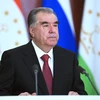 Tổng thống Tajikistan Emomali Rahmon trong một cuộc họp báo ở Moskva, Nga ngày 21/11/2023. (Ảnh: AFP/TTXVN)