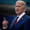 Tổng thống Mỹ Joe Biden phát biểu tại Raleigh, Bắc Carolina, ngày 26/3/2024. (Ảnh: AFP/TTXVN)