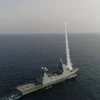 Quân đội Israel cho biết một trong các tàu tên lửa được bố trí ở Biển Đỏ đã bắn hạ máy bay không người lái bằng hệ thống mới có tên C-Dome. (Nguồn: Getty Images)