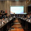 Chủ tịch Ủy ban Nhân dân Thành phố Hồ Chí Minh Phan Văn Mãi tham dự Hội nghị "Bàn tròn doanh nghiệp" giữa Thành phố Hồ Chí Minh-Việt Nam và Bang New South Wales - Australia. (Ảnh: Lê Đạt/TTXVN)