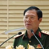 Thượng tướng Nguyễn Tân Cương phát biểu chỉ đạo tại khai mạc tập huấn. (Ảnh: Hồng Pha/TTXVN phát)