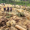 Hiện trường vụ sạt lở đất ở Maip Mulitaka, tỉnh Enga, Papua New Guinea ngày 27/5/2024. (Ảnh: AFP/TTXVN)