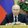 Tổng thống Nga Vladimir Putin tại cuộc gặp gỡ báo chí sau hội đàm với Chủ tịch nước Tô Lâm. (Ảnh: TTXVN)