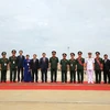 Thủ tướng Chính phủ Hoàng gia Campuchia Hun Manet cùng các đại biểu Việt Nam tham dự Lễ kỷ niệm. (Ảnh: Quang Anh/TTXVN)