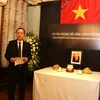 Đại sứ quán Việt Nam tại Canada tổ chức trọng thể lễ viếng và mở sổ tang tưởng niệm Tổng Bí thư Nguyễn Phú Trọng. (Ảnh: Trung Dũng/TTXVN)
