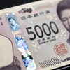 Đồng 5.000 yen của Nhật Bản. (Ảnh: Kyodo/TTXVN)