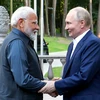 Thủ tướng Ấn Độ Narendra Modi (trái) và Tổng thống Nga Vladimir Putin tại cuộc gặp ở Moskva ngày 8/7/2024. (Ảnh: ANI/TTXVN)