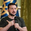 (Tư liệu) Tổng thống Ukraine Volodymyr Zelensky phát biểu họp báo tại Kiev ngày 15/7/2024. Ảnh: Getty Images/TTXVN