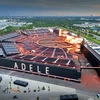 Địa điểm biểu diễn tạm thời Adele Arena với sức chứa 80.000 người được xây dựng trong vòng 3 tháng, với kinh phí khoảng 130 triệu euro chỉ để phục vụ 10 đêm diễn của ca sỹ Adele tại thành phố Munich. (Ảnh: DPA/TTXVN phát)