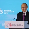 Tổng thống Nga Vladimir Putin phát biểu tại phiên toàn thể Diễn đàn Kinh tế Phương Đông lần thứ IX (EEF 2024). (Ảnh: TTXVN phát)