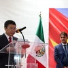 Đại sứ Việt Nam được bổ nhiệm tại Mexico Nguyễn Văn Hải phát biểu tại buổi lễ. (Ảnh: Phi Hùng/TTXVN)