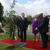 Tổng thống Ireland Michael D. Higgins cùng Phu nhân và Tổng Bí thư, Chủ tịch nước Tô Lâm tại lễ trồng cây. Ảnh: Trí Dũng – TTXVN