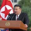 Nhà lãnh đạo Triều Tiên Kim Jong Un phát biểu tại Bình Nhưỡng. (Ảnh: KCNA/TTXVN)