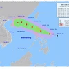 Vị trí và hướng đi của cơn bão. (Nguồn: Trung tâm Dự báo Khí tượng Thủy văn Quốc gia)