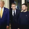 Tổng thống Pháp Emmanuel Macron đã tổ chức hội đàm ba bên với người đồng cấp Ukraine Volodymyr Zelensky và Tổng thống đắc cử Mỹ Donald Trump. (Nguồn: AFP)