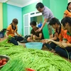 Trong kỳ thi THPT Quốc gia, câu lạc bộ “Cơm 5 ngàn” do anh Bùi Quang Long tổ chức đã nấu hơn 3000 suất cơm miễn phí để phát cho các sĩ tử trong những ngày thi. (Ảnh: Minh Sơn/Vietnam+)