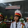 Sáng 20/3, lễ truy điệu chiến sỹ Cảnh sát Phòng cháy chữa cháy Chử Văn Khánh đã diễn ra trang trọng tại nhà tang lễ bệnh viện Bạch Mai (Hà Nội). (Ảnh: Minh Sơn/Vietnam+)