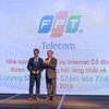 FPT Telecom đã nhận được giải 'Nhà cung cấp dịch vụ Internet Cố định được khách hàng hài lòng nhất về Chất lượng dịch vụ và Chăm sóc khách hàng 2019. (Ảnh: PV/Vietnam+)