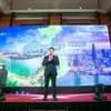Ông Nguyễn Văn Khoa - Tổng Giám đốc FPT phát biểu chính thức ra mắt sản phẩm FPT Hi GIO Cloud tại Hà Nội. (Ảnh: PV/Vietnam+)