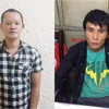Hai đối tượng Tân và Lâm tại cơ quan cảnh sát điều tra. (Ảnh: PV/Vietnam+)