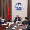 Thứ trưởng Bộ Thông tin và Truyền thông Phan Tâm tại cuộc họp báo về việc Việt Nam đăng cai tổ chức Hội nghị và Triển lãm Thế giới số 2020. (Ảnh: Minh Sơn/Vietnam+)