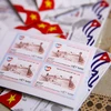 Đây là bộ tem chung được phát hành bởi Bộ Thông tin và Truyền thông Việt Nam và Bộ Truyền thông Cuba. (Ảnh: Minh Sơn/Vietnam+)