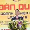 Bộ trưởng Bộ Thông tin và Truyền thông Nguyễn Mạnh Hùng phát biểu tại sự kiện. (Ảnh: PV/Vietnam+)