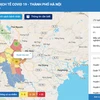 Bản đồ thông tin dịch tễ COVID-19 Hà Nội được truy cập trực tiếp tại địa chỉ https: https://covidmaps.hanoi.gov.vn. (Ảnh chụp màn hình)
