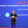 Bộ trưởng Bộ Khoa học và Công nghệ Huỳnh Thành Đạt phát biểu tại sự kiện. (Ảnh: Minh Sơn/Vietnam+)