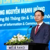 Bộ trưởng Nguyễn Mạnh Hùng phát biểu tại Hội thảo. (Ảnh: Minh Sơn/Vietnam+)