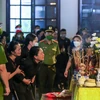 Sáng 5/8, lễ tang 3 liệt sỹ công an phòng cháy chữa cháy và cứu hộ cứu nạn đã diễn ra tại nhà tang lễ Bệnh viện 198 (Hà Nội). (Ảnh: PV/Vietnam+)